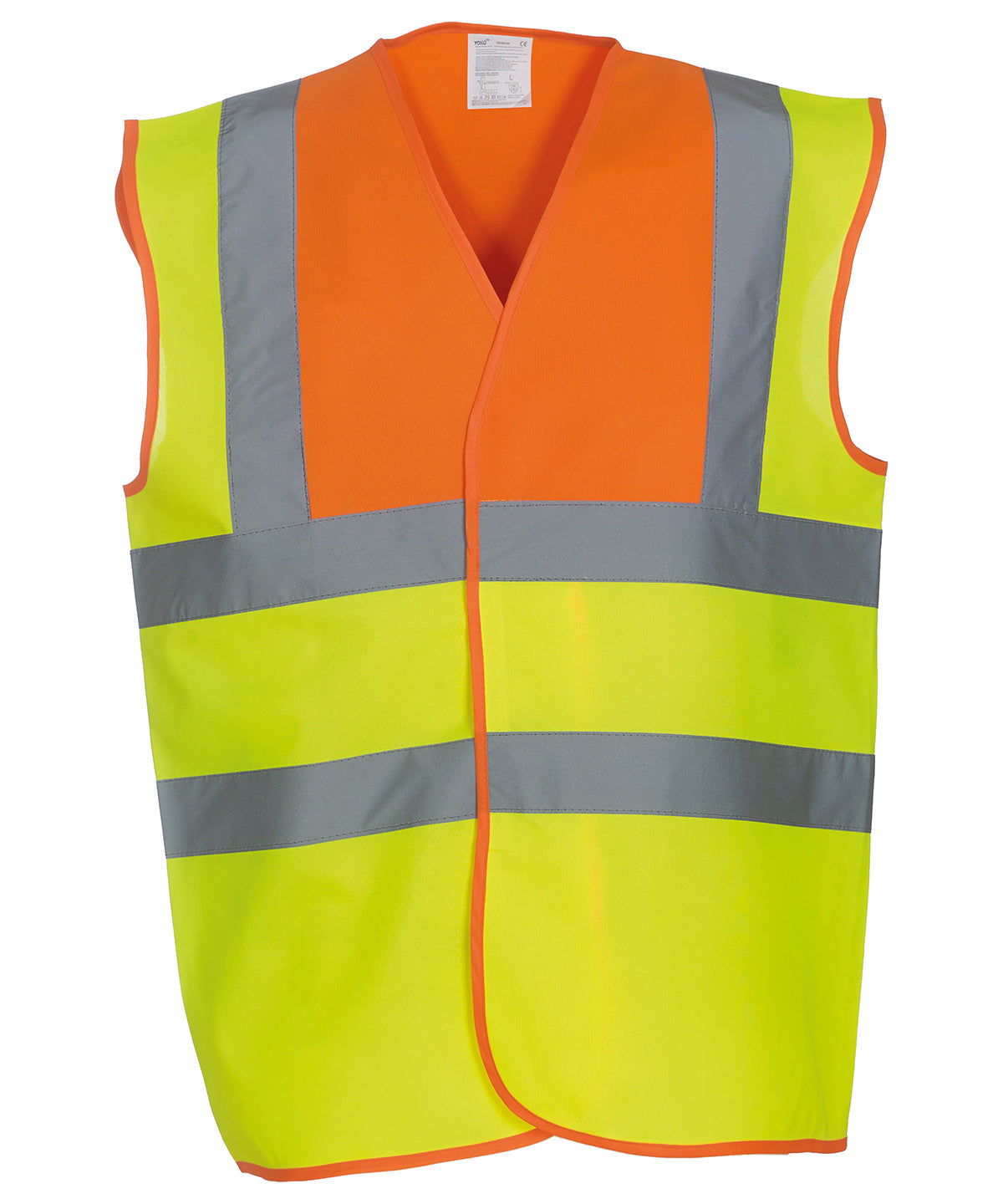 Orange Yoke/Yellow - Hi-vis 2-band-and-braces waistcoat (HVW100)