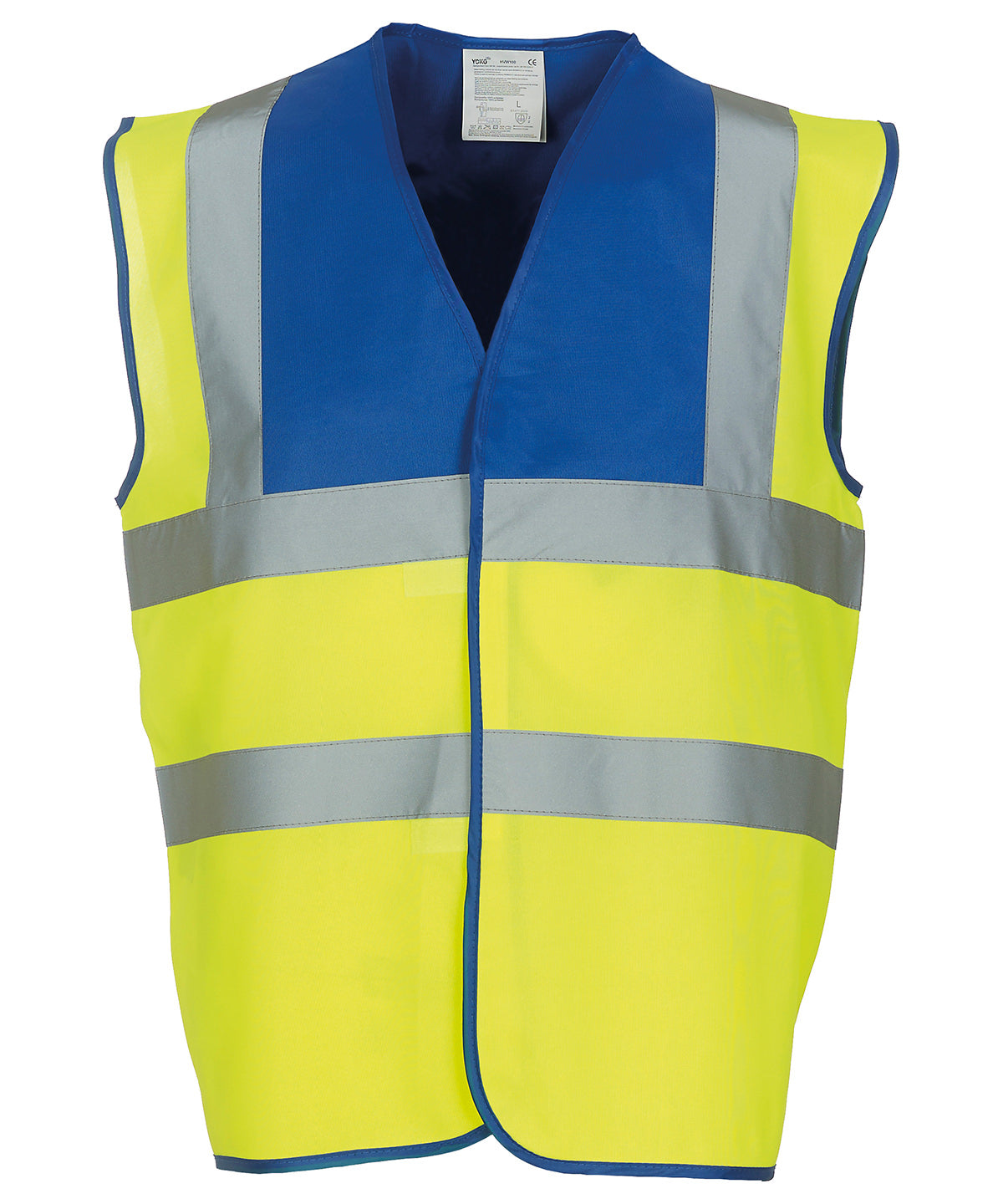 Royal Yoke/Yellow - Hi-vis 2-band-and-braces waistcoat (HVW100)