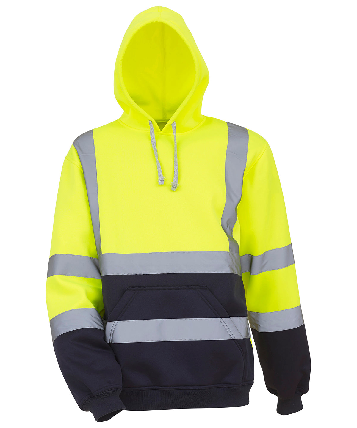 Yellow/Navy - Hi-vis pull-over hoodie (HVK05)