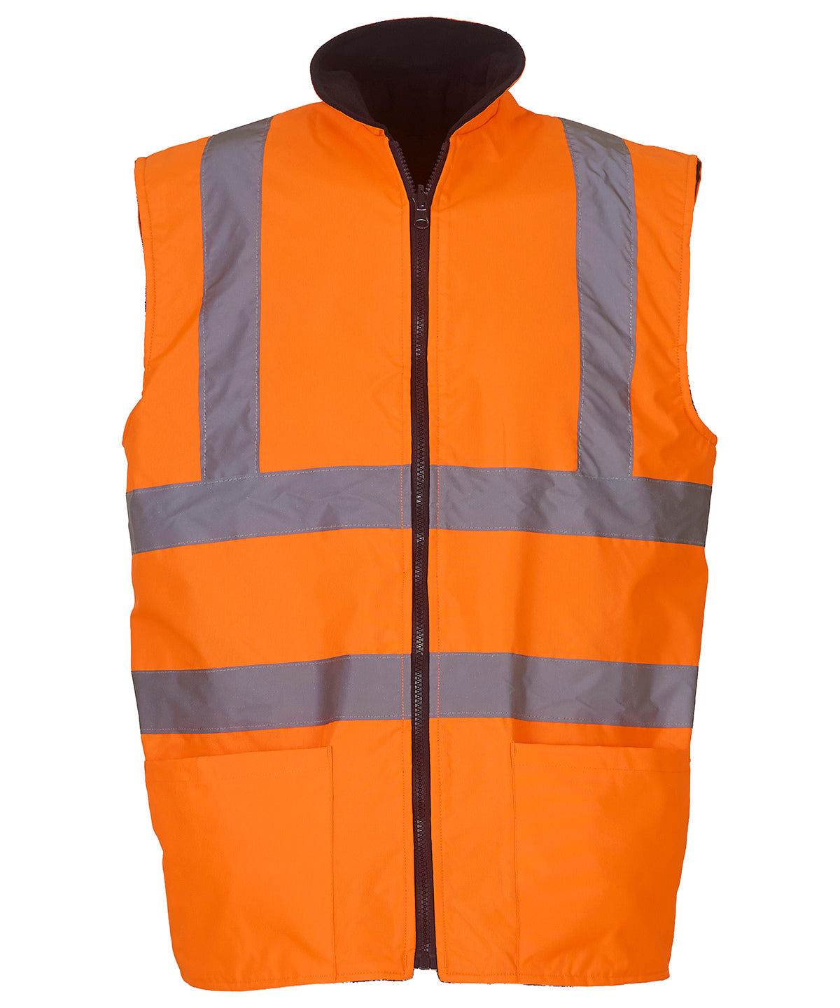 Orange - Hi-vis reversible fleece bodywarmer (HV008F)