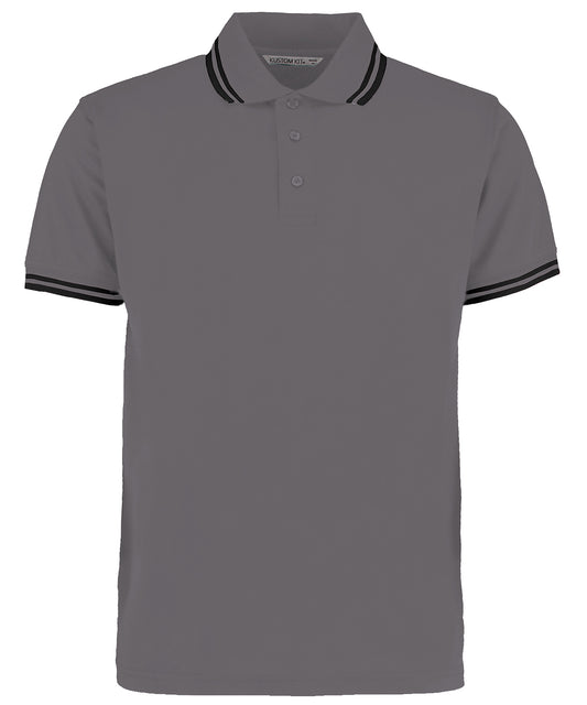 Charcoal/Black - Tipped collar polo (classic fit)