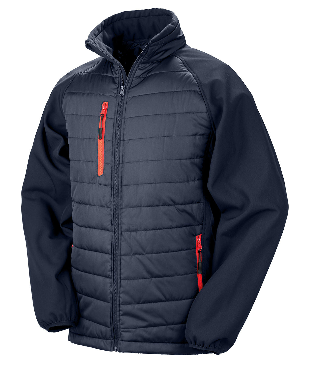 Navy/Red - Compass padded softshell jacket