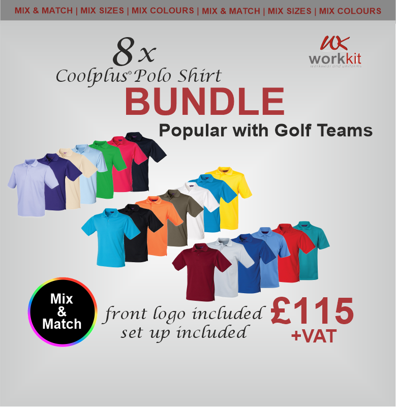 Henbury - Coolplus Polo Shirt x 8