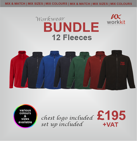12 Piece Fleece Jacket Bundle (RG122 Regatta Thor III fleece )
