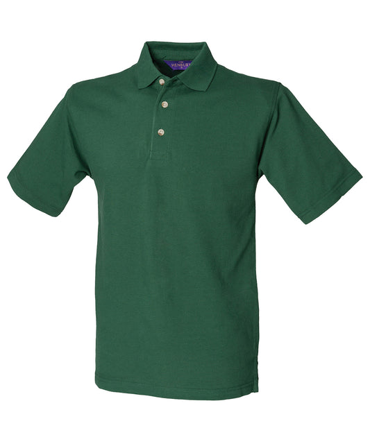 Bottle Green - Classic cotton piqué polo with stand-up collar