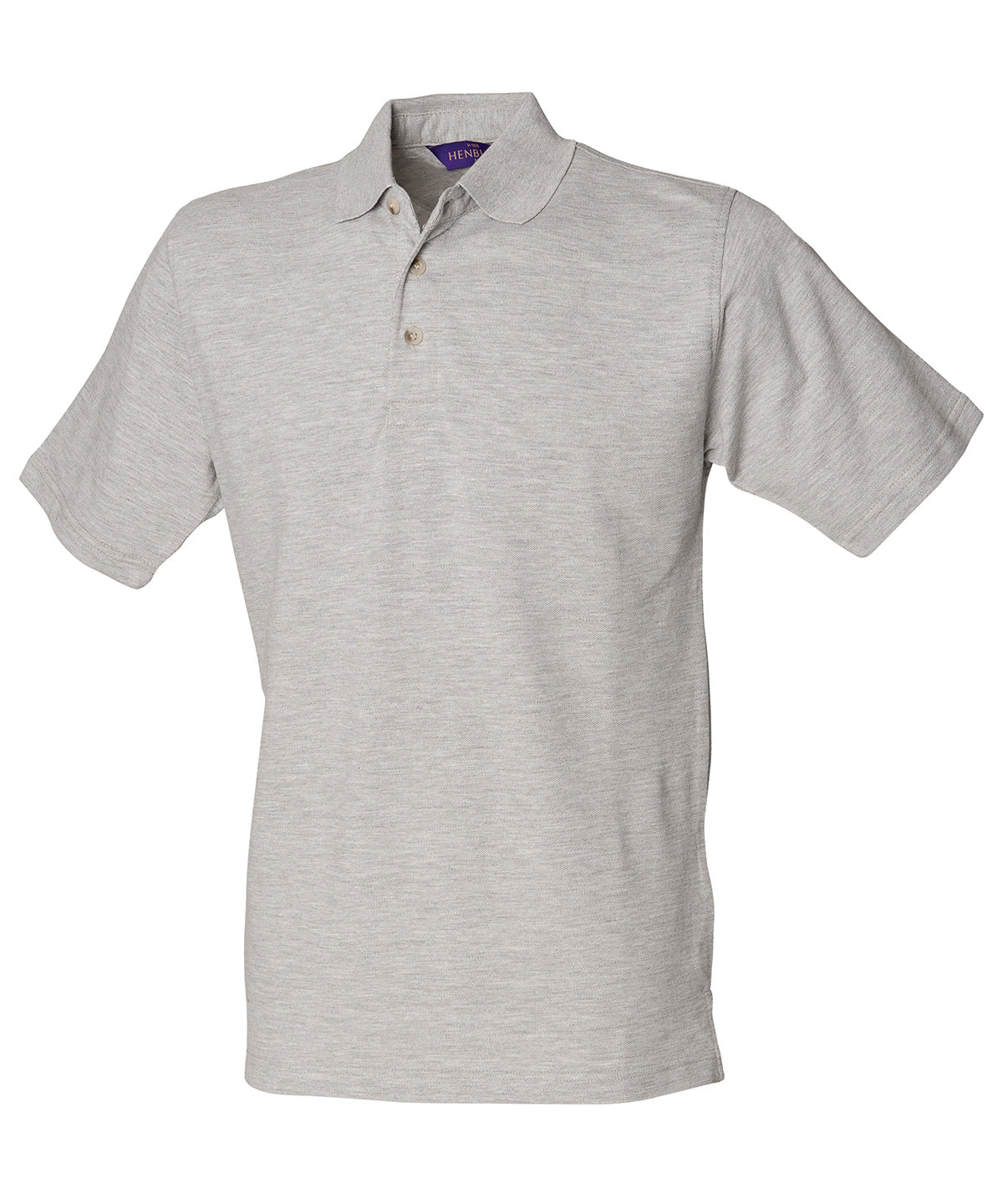 Heather Grey* - Classic cotton piqué polo with stand-up collar