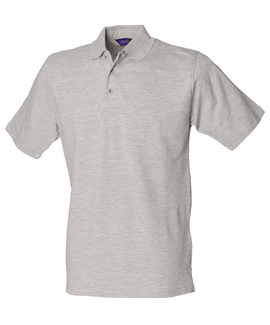 Heather Grey* - Classic cotton piqué polo with stand-up collar