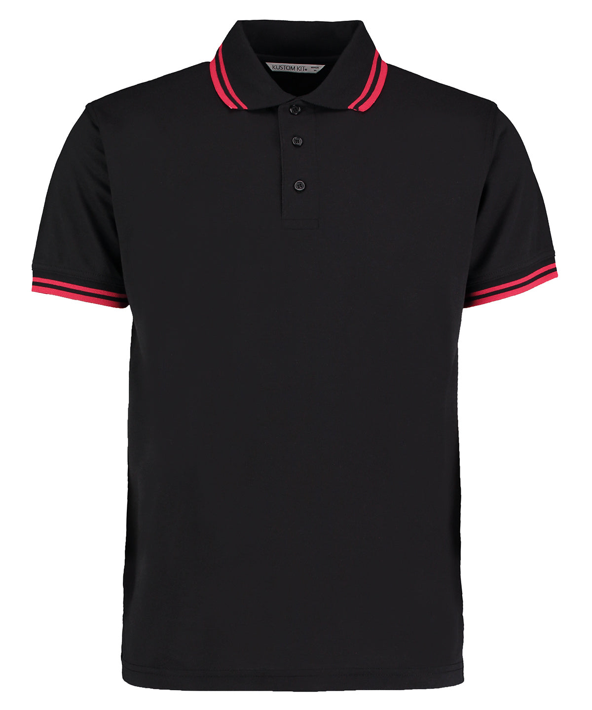 Black/Red - Tipped collar polo (classic fit)