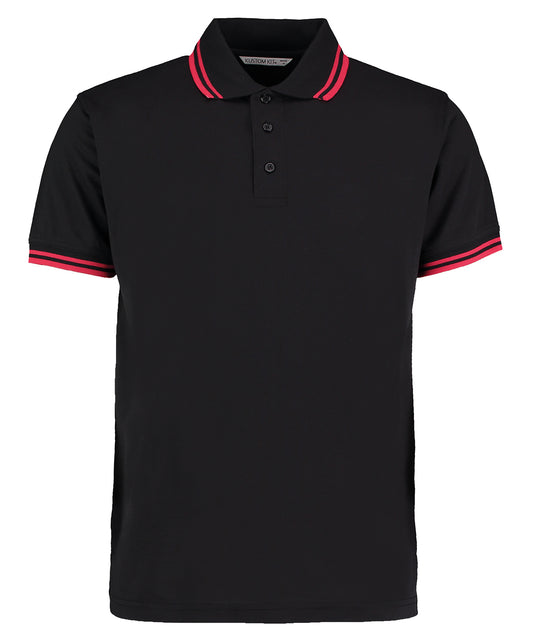Black/Red - Tipped collar polo (classic fit)