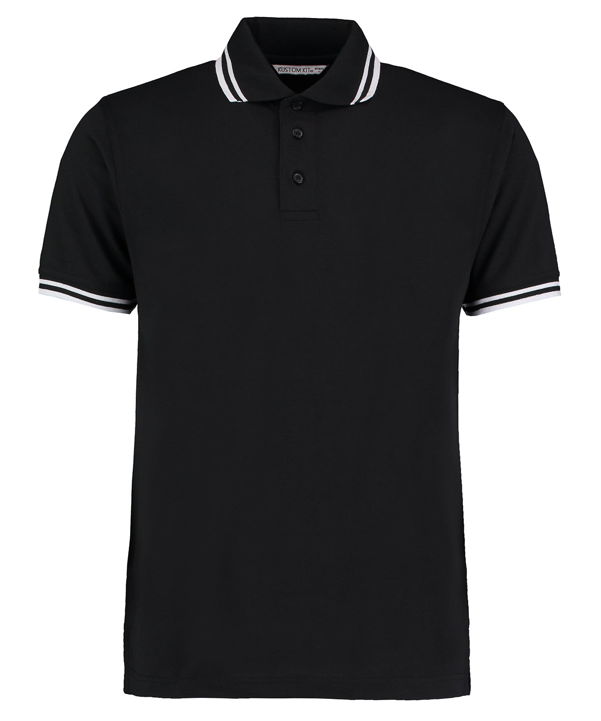 Black/White - Tipped collar polo (classic fit)