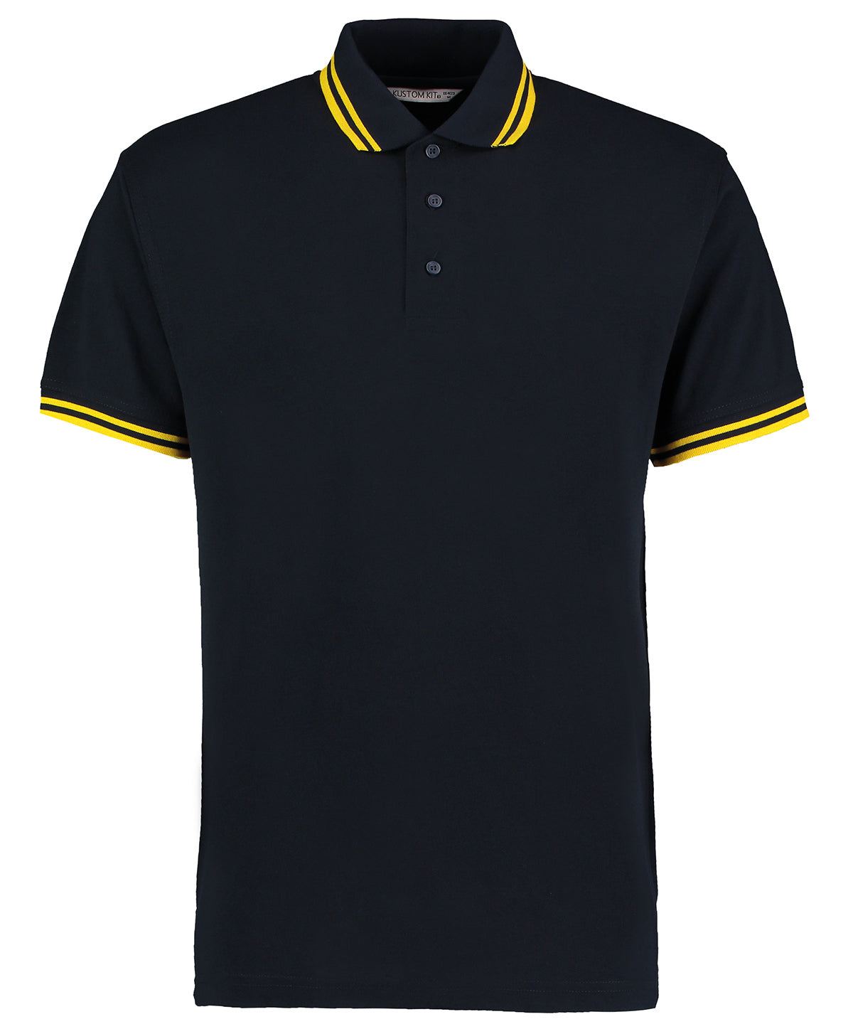 Navy/Yellow - Tipped collar polo (classic fit)