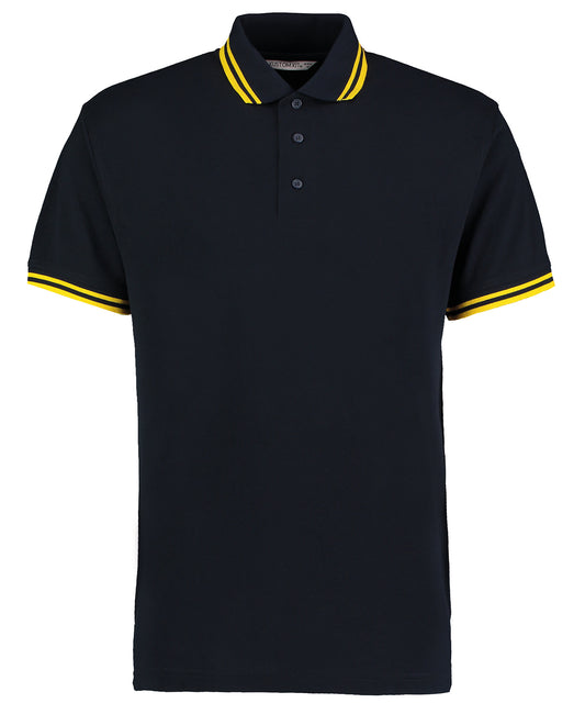 Navy/Yellow - Tipped collar polo (classic fit)