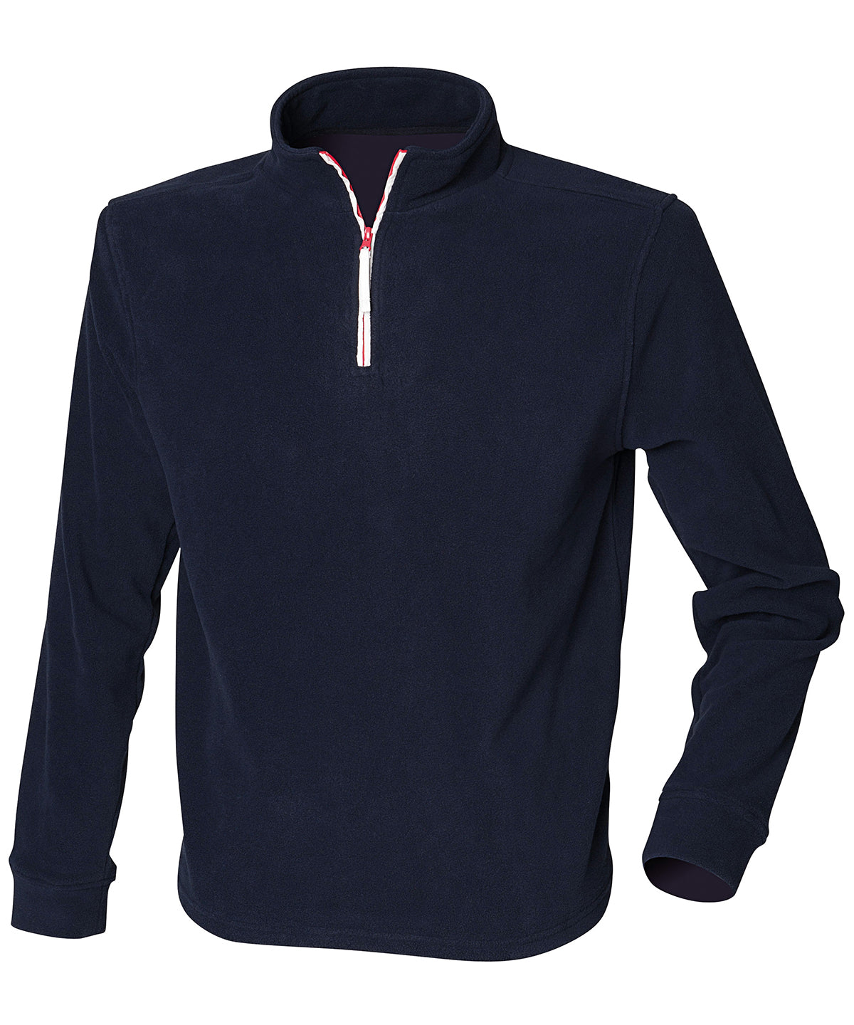Navy/Whire/Red - ¼ zip long sleeve fleece piped