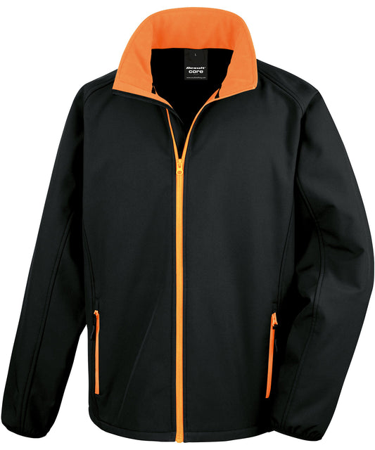 Black/Orange - Core printable softshell jacket