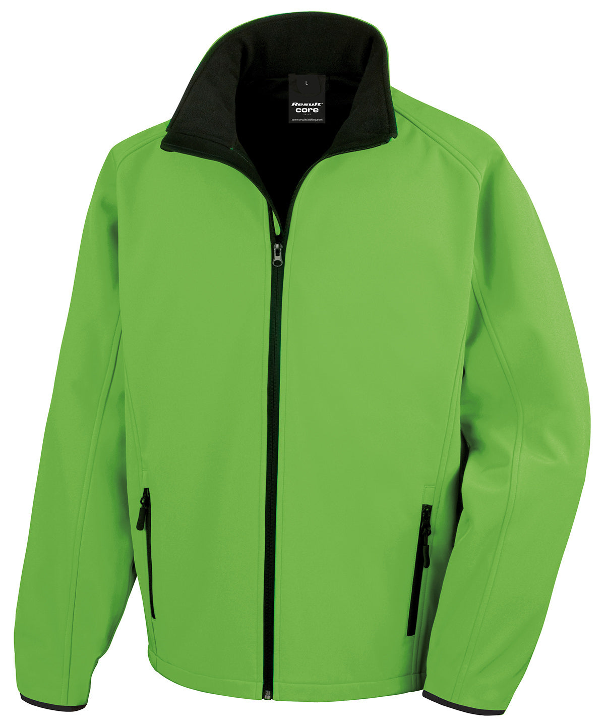 Vivid Green/Black - Core printable softshell jacket