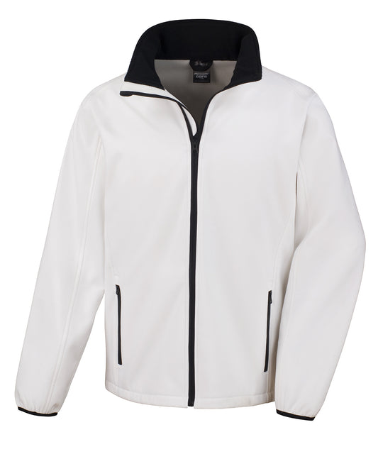 White/Black - Core printable softshell jacket