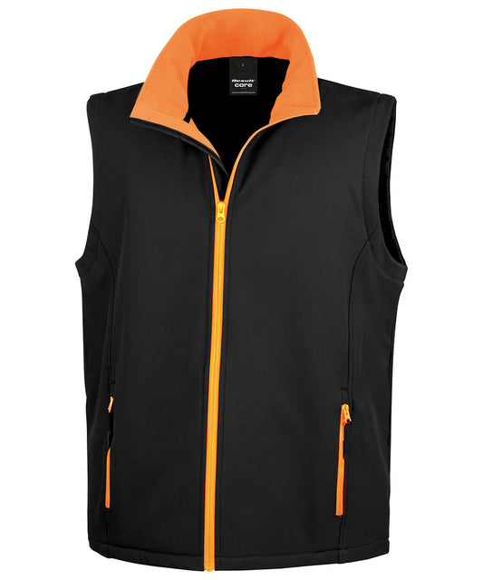 Black/Orange - Printable softshell bodywarmer