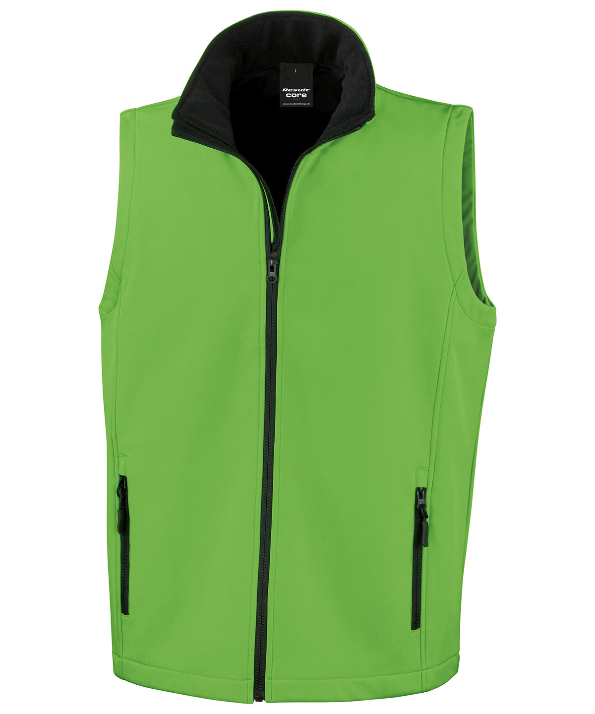 Vivid Green/Black - Printable softshell bodywarmer