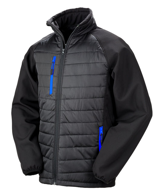 Black/Royal - Compass padded softshell jacket