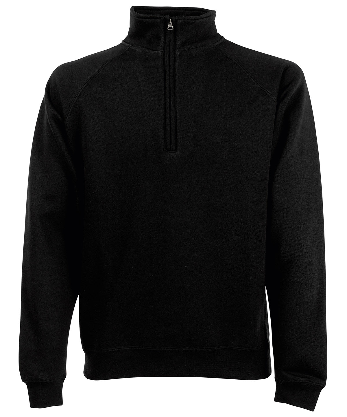 Black* - Premium 70/30 zip-neck sweatshirt