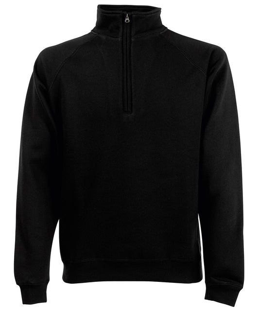 Black* - Premium 70/30 zip-neck sweatshirt
