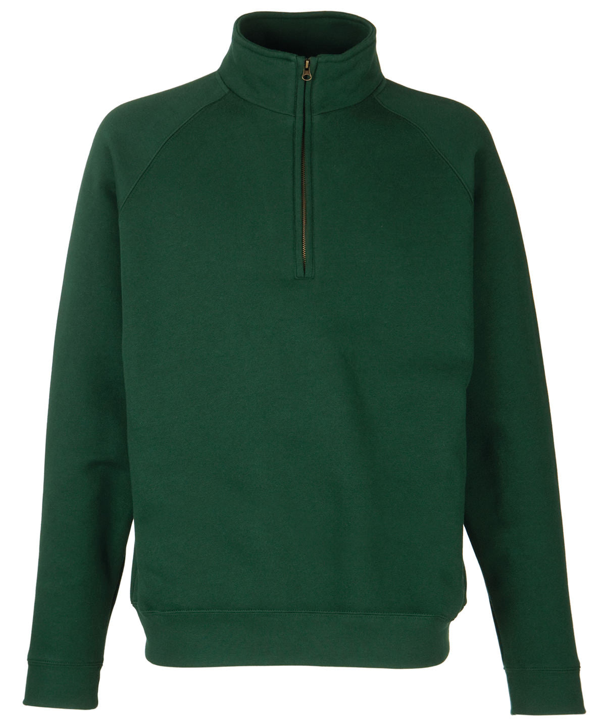 Bottle Green - Premium 70/30 zip-neck sweatshirt