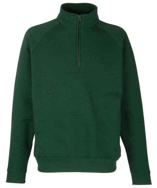 Bottle Green - Premium 70/30 zip-neck sweatshirt