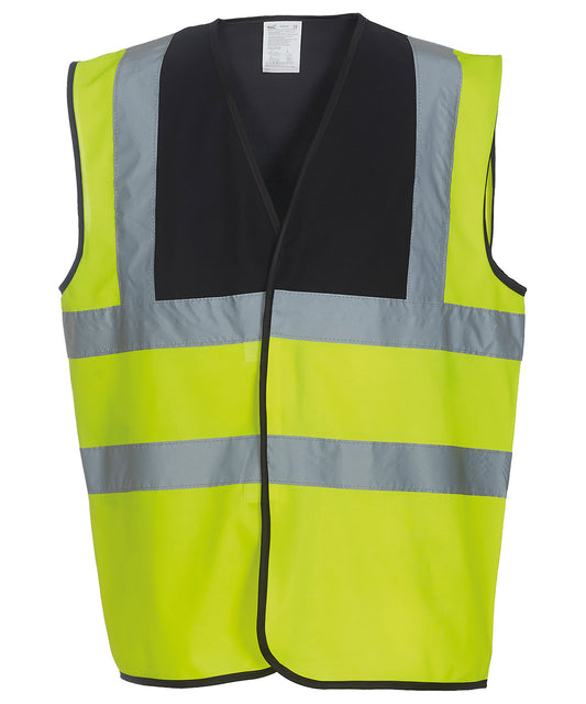 Black Yoke/Yellow - Hi-vis 2-band-and-braces waistcoat (HVW100)