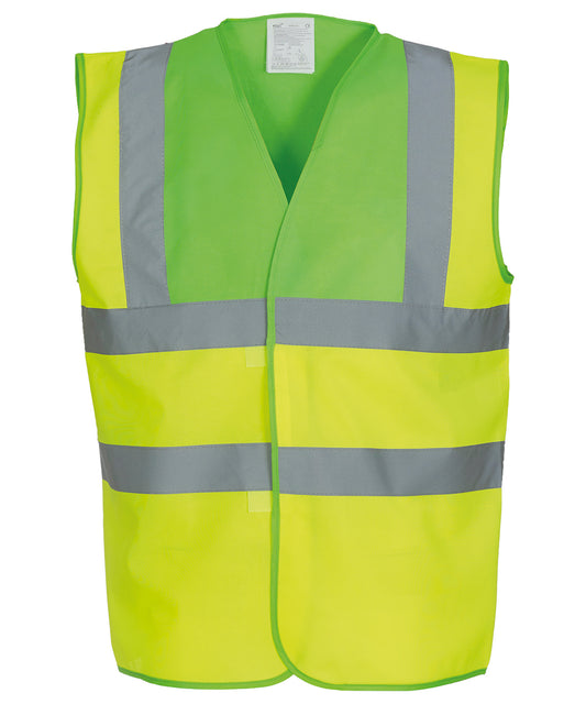 Lime Yoke/Yellow - Hi-vis 2-band-and-braces waistcoat (HVW100)