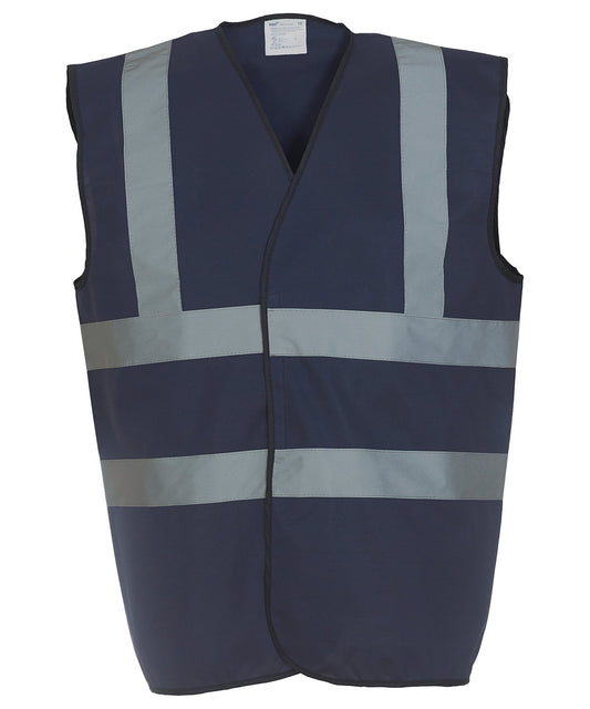 Navy - Hi-vis 2-band-and-braces waistcoat (HVW100)