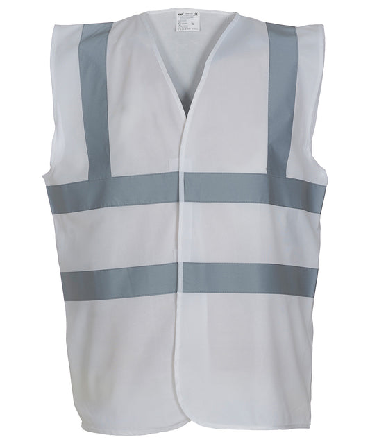White - Hi-vis 2-band-and-braces waistcoat (HVW100)