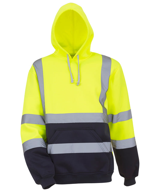 Yellow/Navy - Hi-vis pull-over hoodie (HVK05)
