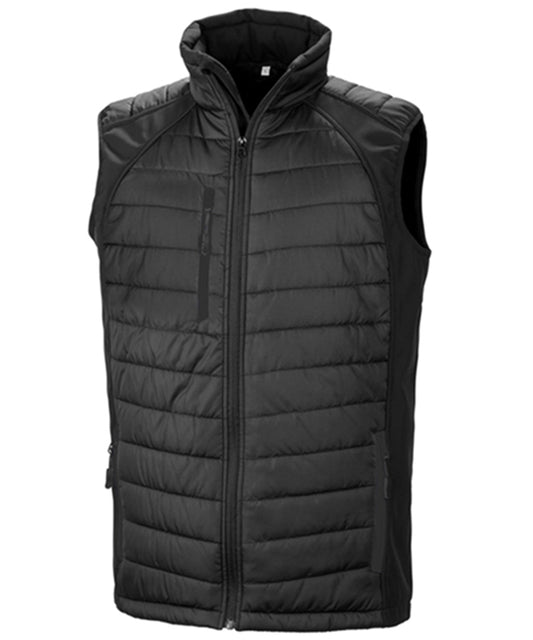 Black/Black - Compass padded softshell gilet