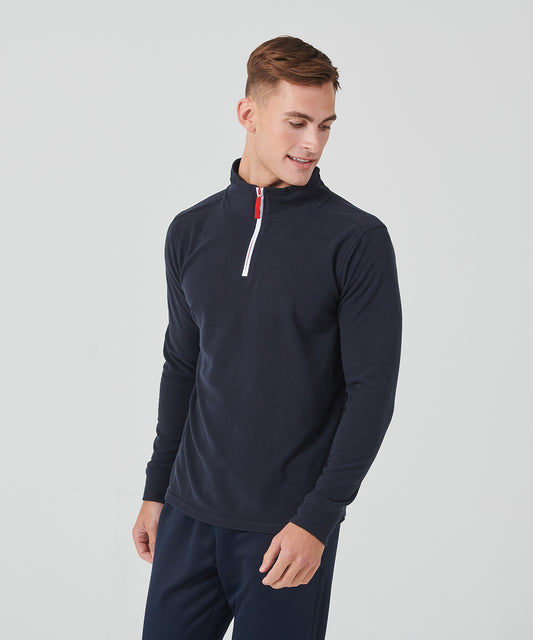 Finden & Hales - ¼ zip long sleeve fleece piped