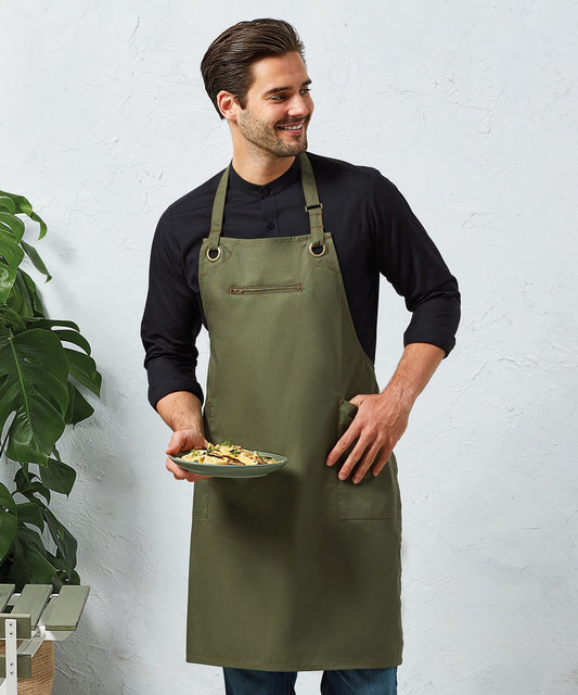 Premier - ‘Barley’ Contrast Stitch Bib Apron