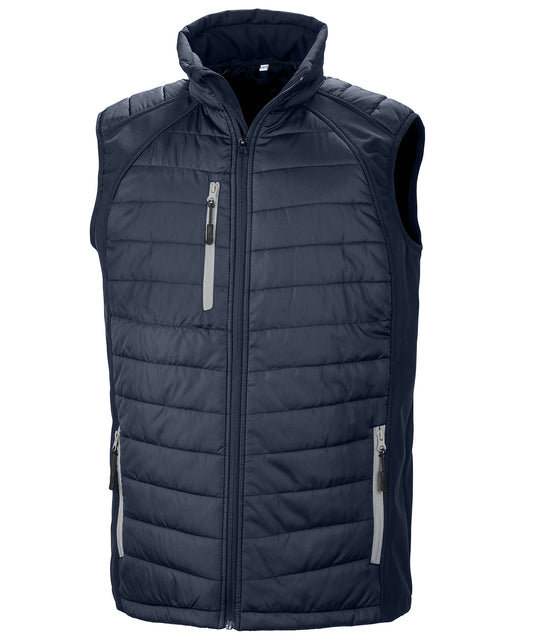 Navy/Grey - compass padded softshell gilet