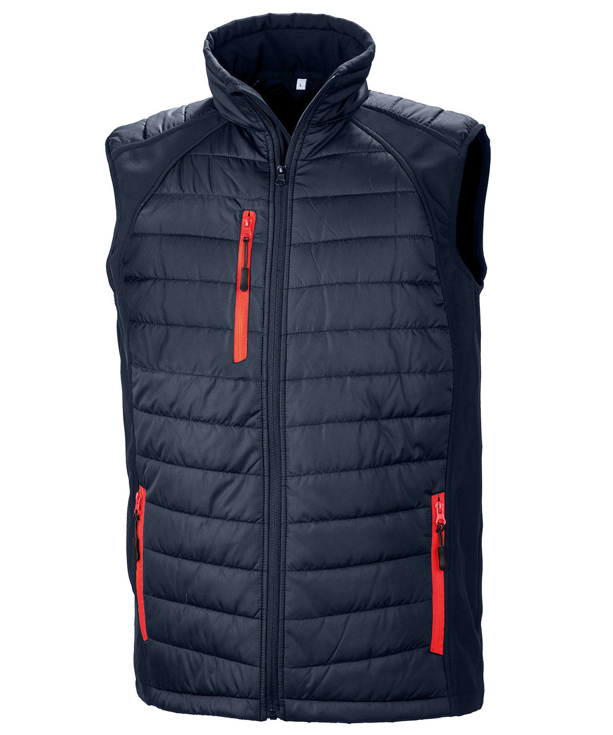 Navy/Red - compass padded softshell gilet