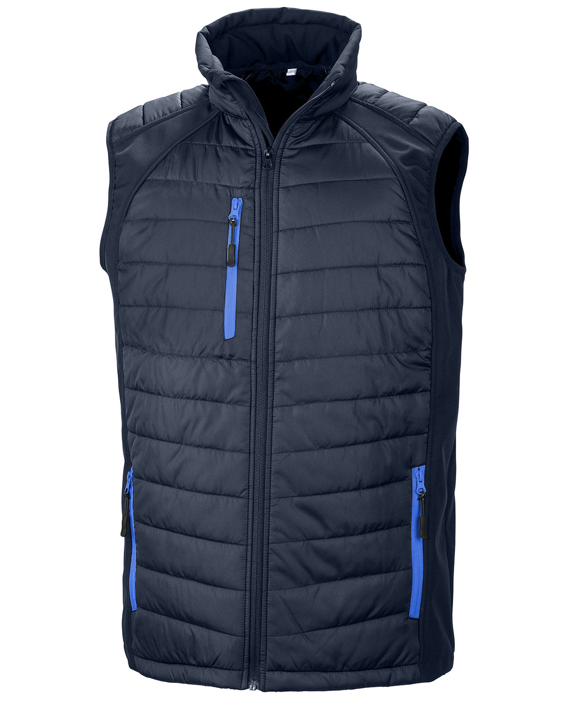 Navy/Royal - compass padded softshell gilet