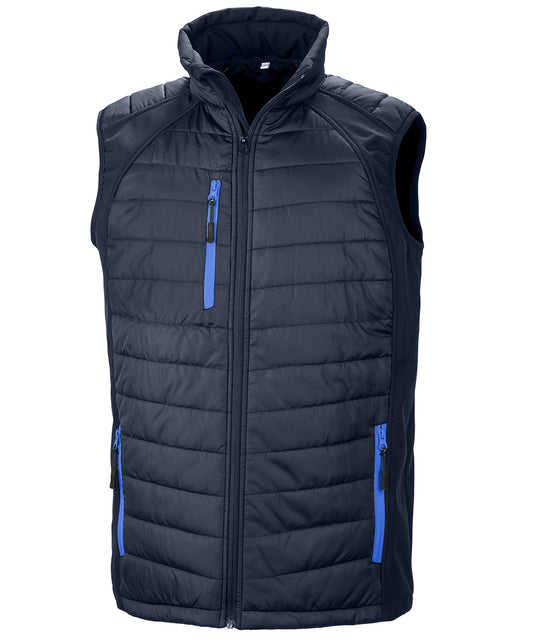 Navy/Royal - compass padded softshell gilet