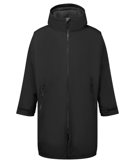 Black/Charcoal - TriDri® All-seasons waterproof changing robe