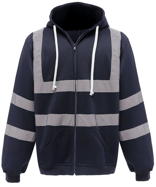 Navy - Hi-vis zip hoodie (HVK07)