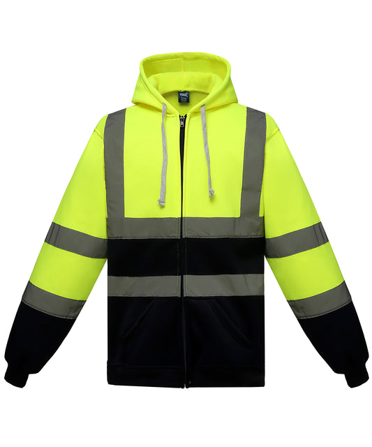 Yellow/Navy - Hi-vis zip hoodie (HVK07)