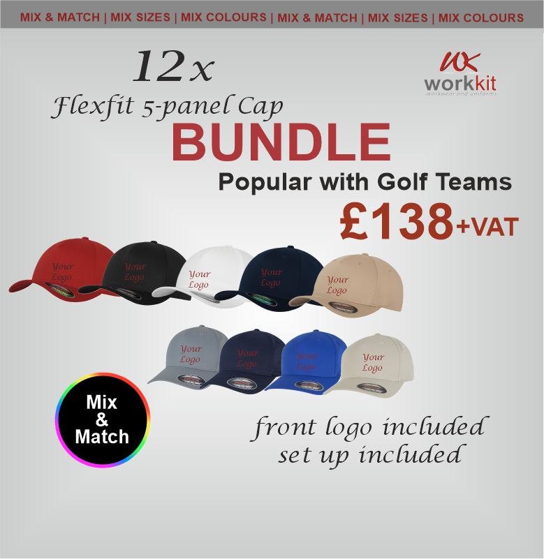Flexifit 5-Panel Cap x 12